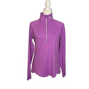 Under Armour Qualifer Run 1/2 zip pullover in purple - L